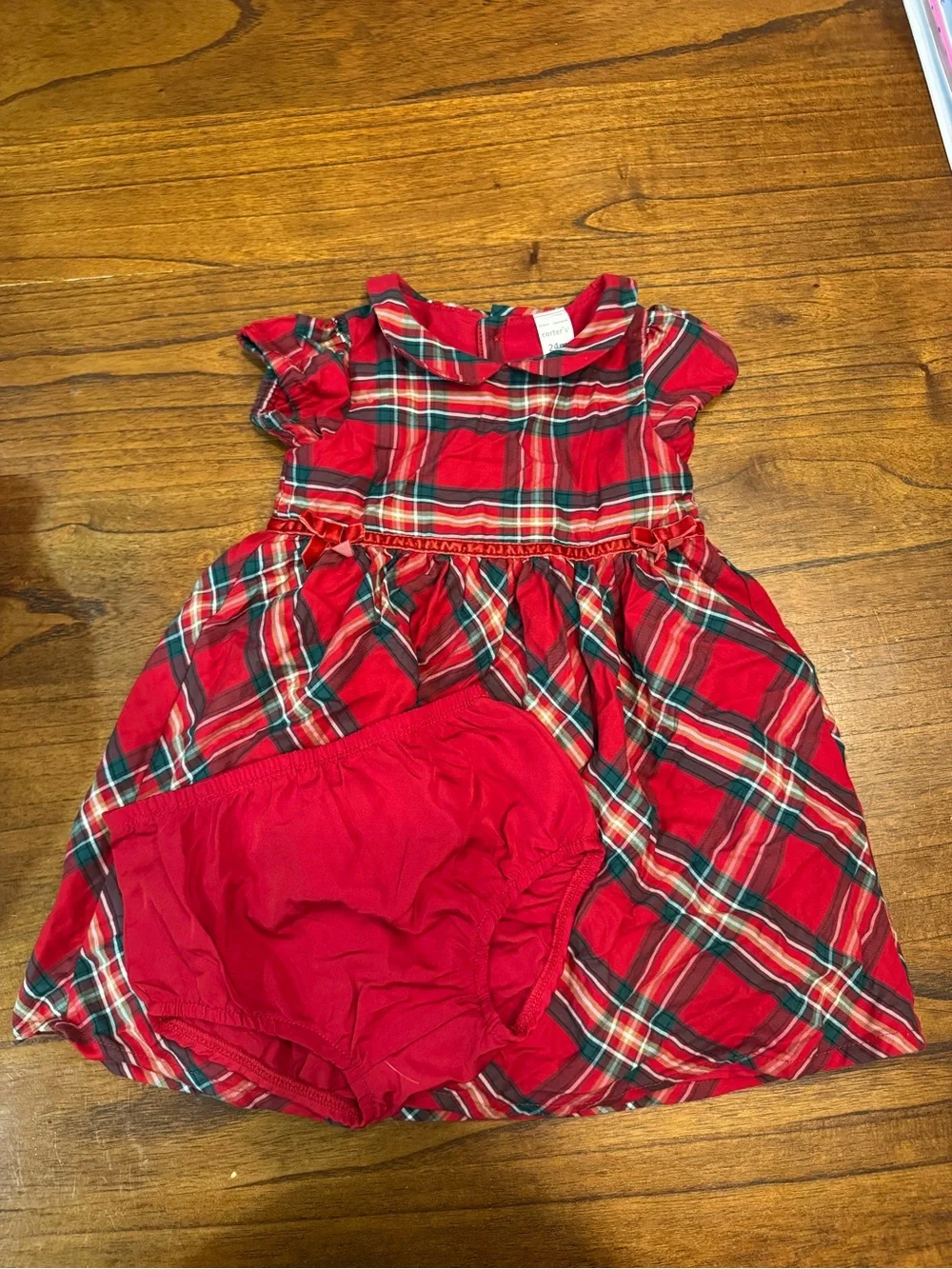 Carter's Red Plaid Holiday Toddler Dress